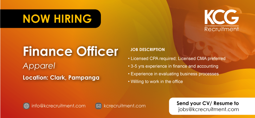 For Hire: Finance Officer for a company in the textile/garment industry