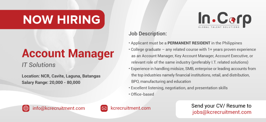 For Hire: Account Manager for a IT Solutions company