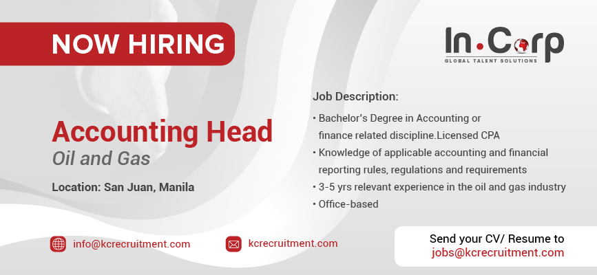 For Hire: Accounting Head for a company based in San Juan, Manila