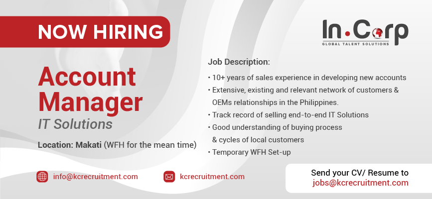 For Hire: Account Manager for a company based in Makati City