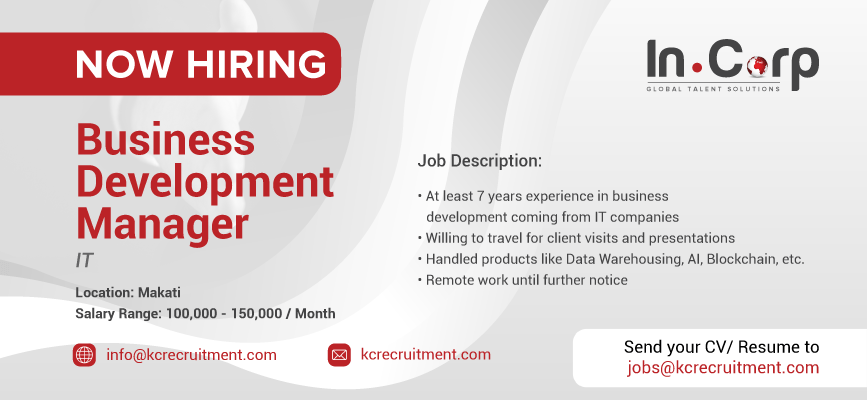 For Hire: Business Development Manager for a company in Makati City