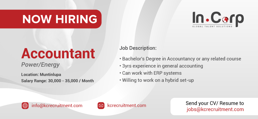 For Hire: Accountant for a company based in Muntinlupa City