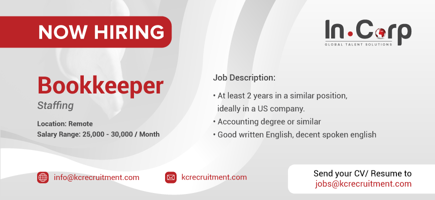 For Hire: Bookkeeper in a Remote Work Arrangement | Apply Now!