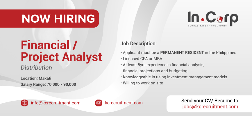 For Hire: Financial/Project Analyst for a company in Makati City