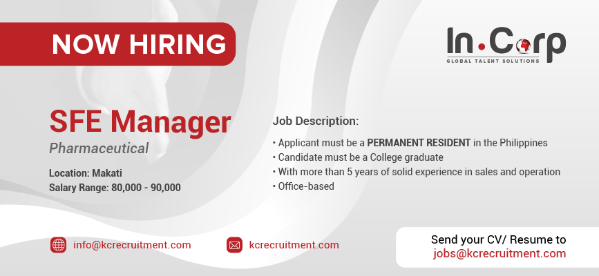 For Hire: SFE Manager for a company based in Makati City