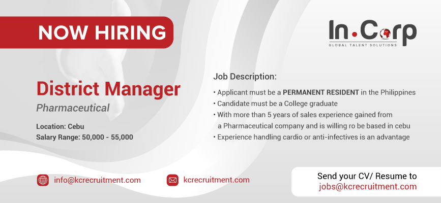 For Hire: District Manager for a company based in Cebu