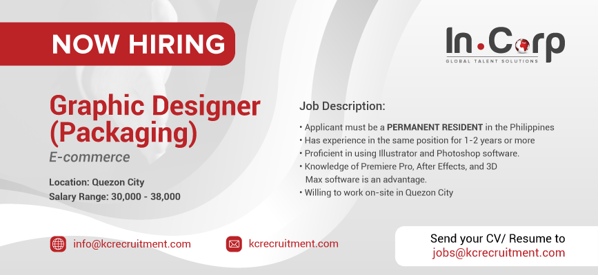 For Hire: Graphic Designer for a company based in Quezon City