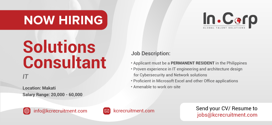 For Hire: Solutions Consultant for a company based in Makati City