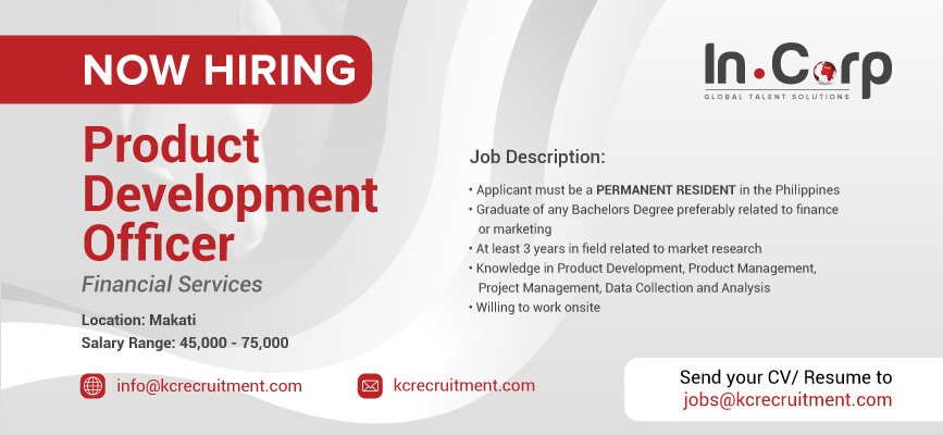 For Hire: Product Development Officer based in Makati