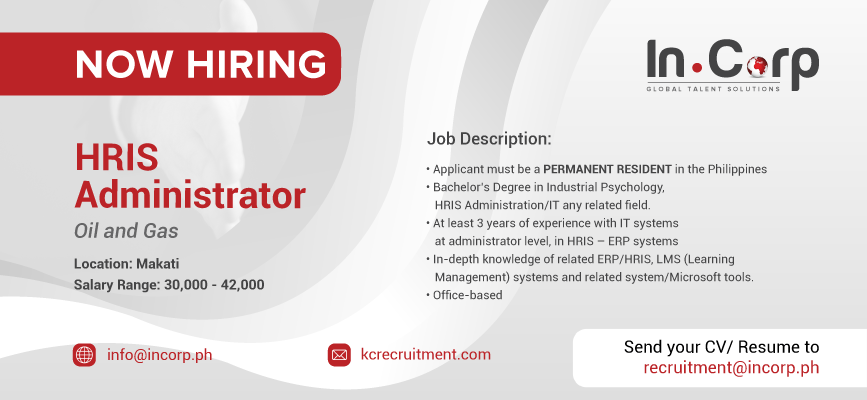 For Hire: HRIS Administrator for a company in Makati City