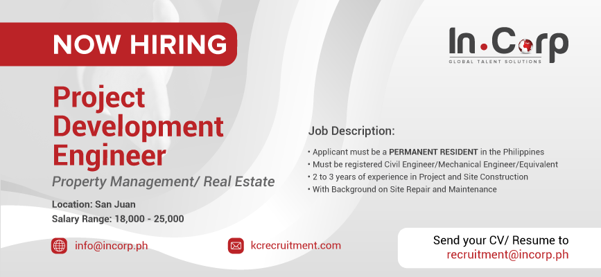 For Hire: Project Development Engineer for company in San Juan.