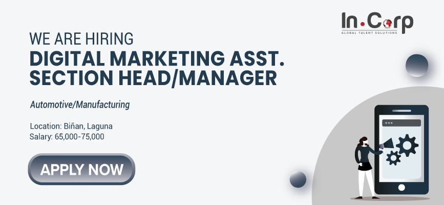 For Hire: Digital Marketing Assistant Section Head / Manager