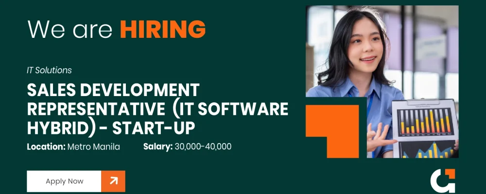 For Hire: Sales Development Representative for a company operating in the IT industry based in Metro Manila. Apply Now!